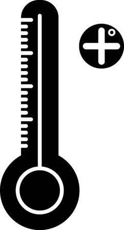 Black Medical digital thermometer for medical examination icon isolated on white background. Vector Illustrationのイラスト素材