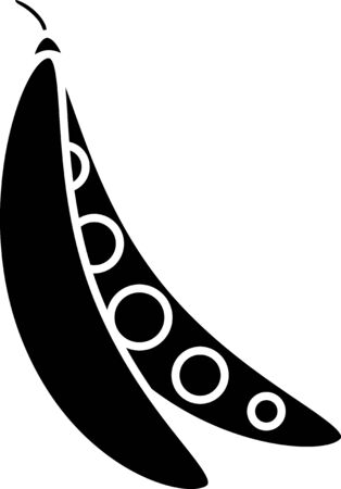 Black Kidney beans icon isolated on white background. Vector Illustrationのイラスト素材