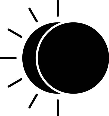 Black Eclipse of the sun icon isolated on white background. Total sonar eclipse. Vector Illustrationのイラスト素材