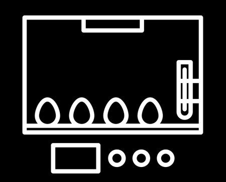 Black Incubator for eggs icon isolated on white background. Vector Illustrationのイラスト素材