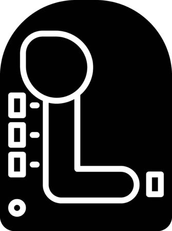 Black Gear shifter icon isolated on white background. Transmission icon. Vector Illustrationのイラスト素材