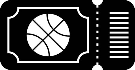 Black Basketball game ticket icon isolated on white background. Vector Illustrationのイラスト素材