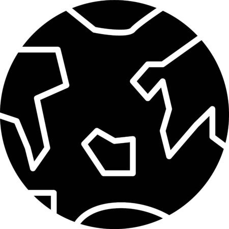 Black Planet Earth icon isolated on white background. Vector Illustrationのイラスト素材