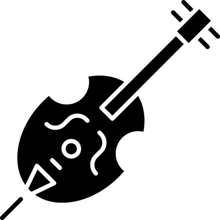 Black Violin icon isolated on white background. Musical instrument. Vector Illustrationのイラスト素材