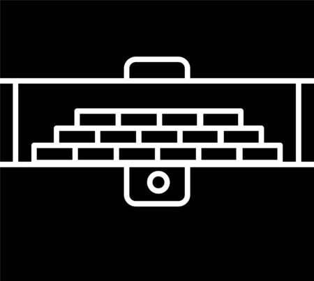 Black Opened antique treasure chest icon isolated on white background. Vintage wooden chest with golden coin. Vector Illustrationのイラスト素材