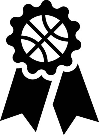 Black Basketball award icon isolated on white background. Vector Illustrationのイラスト素材