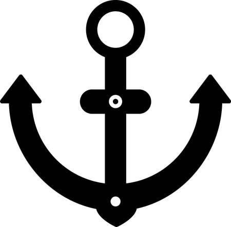 Black Anchor icon isolated on white background. Vector Illustration