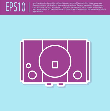 Retro purple Video game console icon isolated on turquoise background. Vector Illustrationのイラスト素材