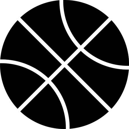 Black Basketball ball icon isolated on white background. Sport symbol. Vector Illustrationのイラスト素材