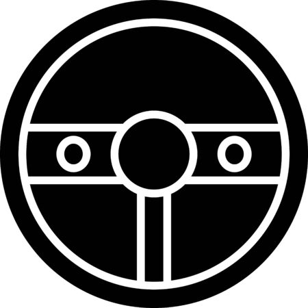 Black Steering wheel icon isolated on white background. Car wheel icon. Vector Illustrationのイラスト素材