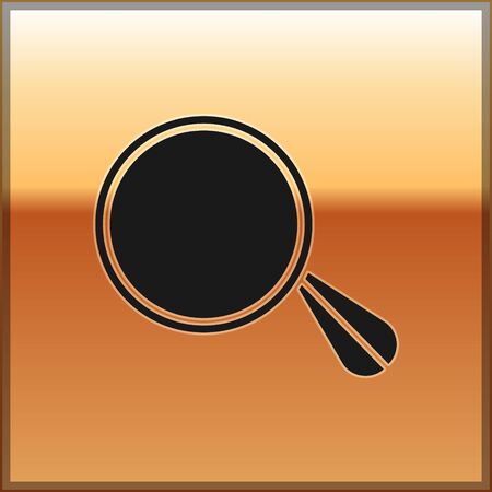 Black Car mirror icon isolated on gold background. Vector Illustrationのイラスト素材