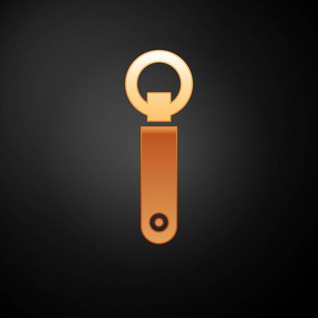 Gold Bottle opener icon isolated on black background. Vector Illustrationのイラスト素材
