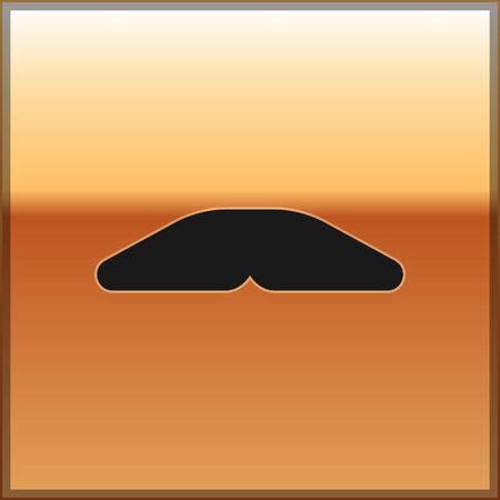 Black Homemade pie icon isolated on gold background. Vector Illustrationのイラスト素材