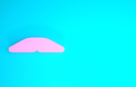 Pink Homemade pie icon isolated on blue background. Minimalism concept. 3d illustration 3D renderの写真素材