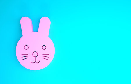 Pink Rabbit zodiac sign icon isolated on blue background. Astrological horoscope collection....