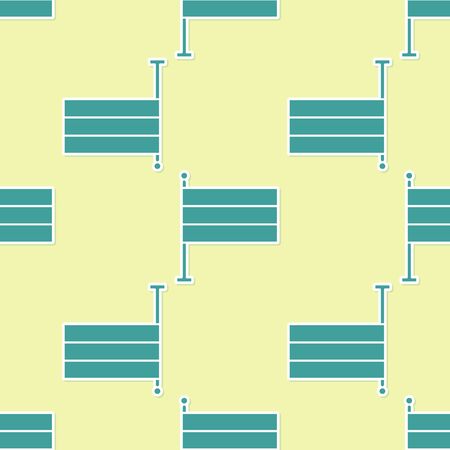 Green National Germany flag icon isolated seamless pattern on yellow background. Vector Illustrationのイラスト素材