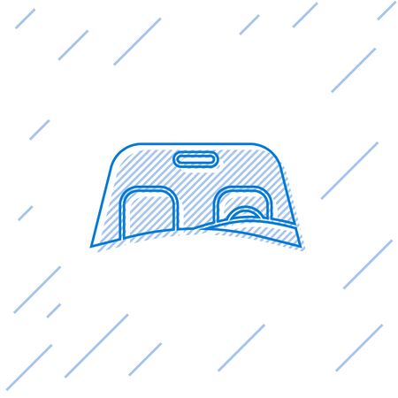 Blue line Car windscreen icon isolated on white background. Vector Illustrationのイラスト素材