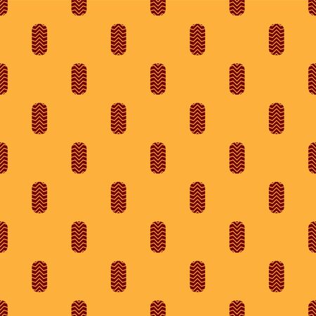 Red Car tire icon isolated seamless pattern on brown background. Vector Illustrationのイラスト素材