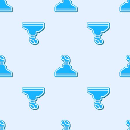 Blue line Gear shifter icon isolated seamless pattern on grey background. Transmission icon. Vector Illustrationのイラスト素材