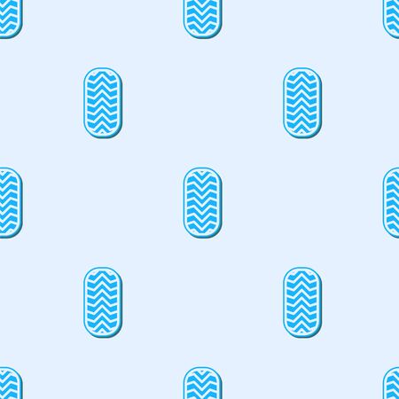 Blue line Car tire icon isolated seamless pattern on grey background. Vector Illustrationのイラスト素材