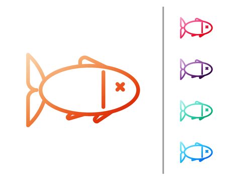 Red line Fish icon isolated on white background. Set color icons. Vector Illustrationのイラスト素材