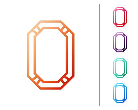 Red line Poker table icon isolated on white background. Set color icons. Vector Illustrationのイラスト素材