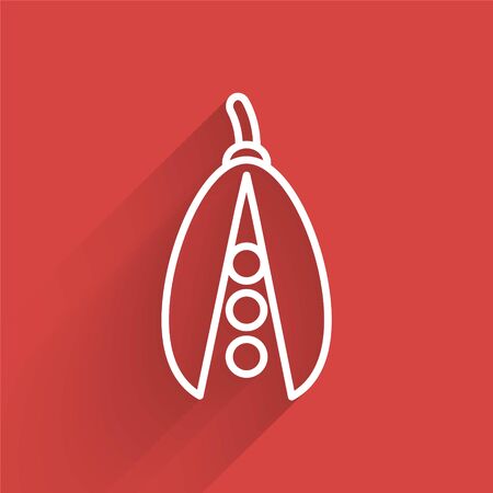 White line Kidney beans icon isolated with long shadow. Vector Illustrationのイラスト素材