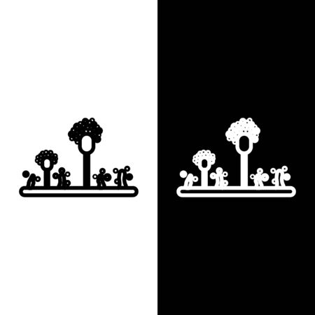 Set line Mold icon isolated on black and white background. Vector Illustrationのイラスト素材