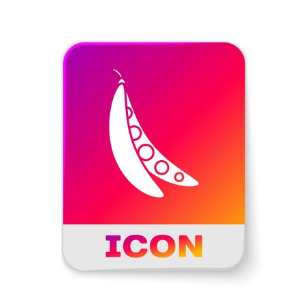 White Kidney beans icon isolated on white background. Rectangle color button. Vector Illustrationのイラスト素材