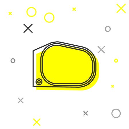 Grey line Car mirror icon isolated on white background. Vector Illustrationのイラスト素材