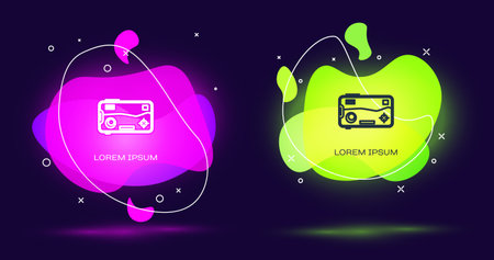 Line Smartphone And Playing In Game Icon Isolated On Black