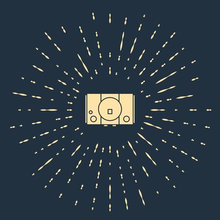 Beige Video game console icon isolated on blue background. Abstract circle random dots. Vector Illustrationのイラスト素材