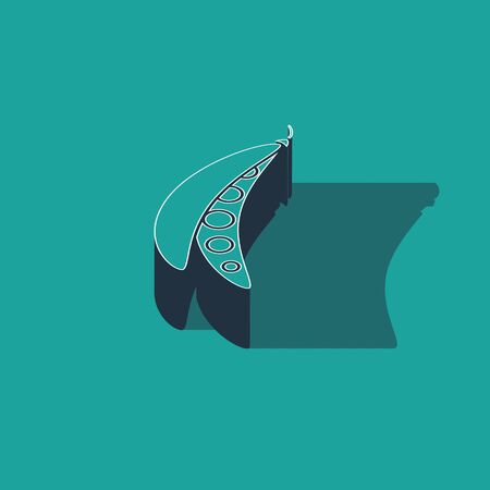Isometric Kidney beans icon isolated on green background. Vector Illustrationのイラスト素材