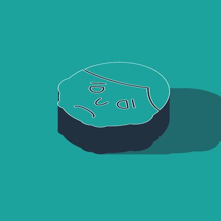 Isometric Inflammation on face icon isolated on green background. Vector Illustrationのイラスト素材