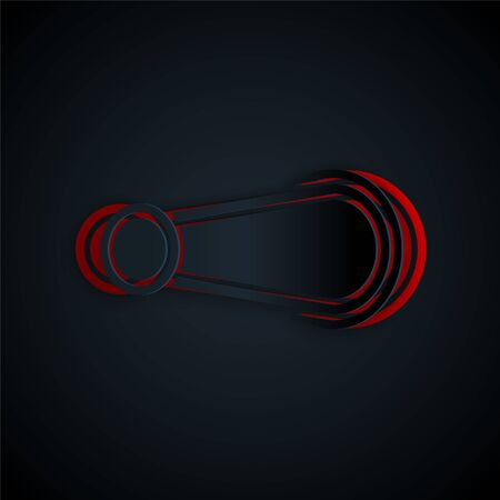 Paper cut Car door handle icon isolated on black background. Paper art style. Vector Illustrationのイラスト素材