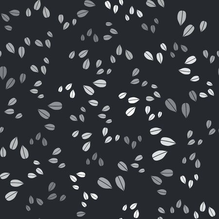 Grey Sesame seeds icon isolated seamless pattern on black background. Vector Illustrationのイラスト素材