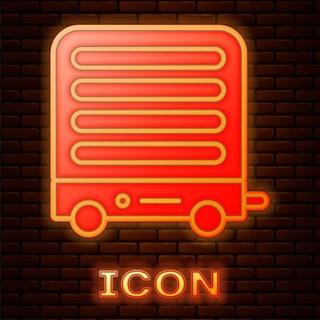 Glowing neon Electric heater icon Glowing neon Electric heater icon