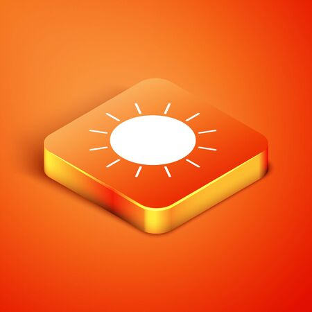 Isometric Sun icon isolated on orange background. Vector Illustrationのイラスト素材