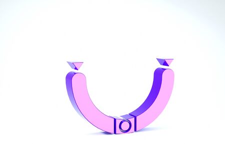 Purple Sausage with steam icon isolated on white background. Grilled sausage and aroma sign. 3d illustration 3D renderの写真素材