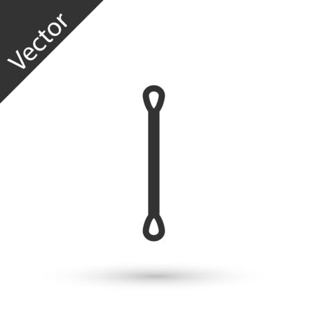 Grey line Cotton swab for ears icon isolated on white background. Vector Illustrationのイラスト素材