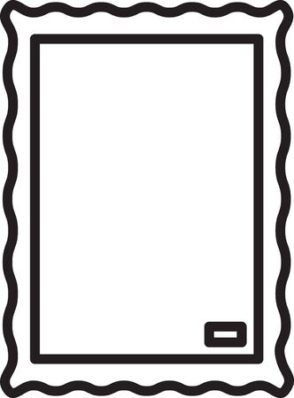 Black line Picture icon isolated on white background.  Vector Illustrationのイラスト素材