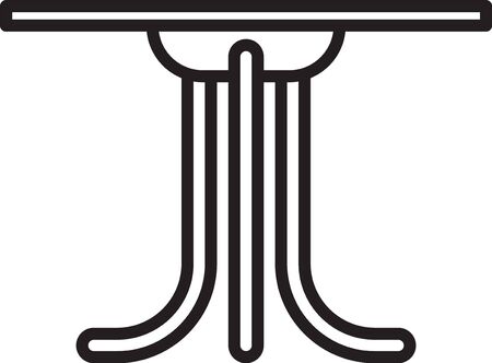 Black line Round table icon isolated on white background. Vector Illustrationのイラスト素材