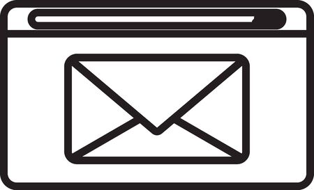 Black line Mail and e-mail icon isolated on white background. Envelope symbol e-mail. Email message sign. Vector Illustrationのイラスト素材