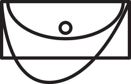 Black line Clutch bag icon isolated on white background. Women clutch purse. Vector Illustrationのイラスト素材