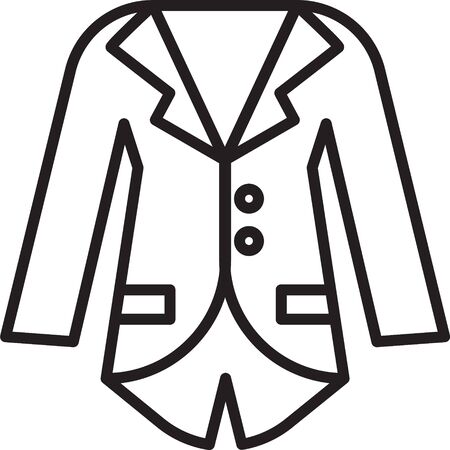 Black line Blazer or jacket icon isolated on white background. Vector Illustrationのイラスト素材
