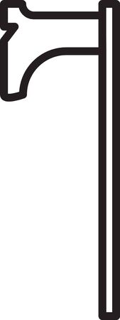 Black line Medieval axe icon isolated on white background. Battle axe, executioner axe. Medieval weapon. Vector Illustrationのイラスト素材