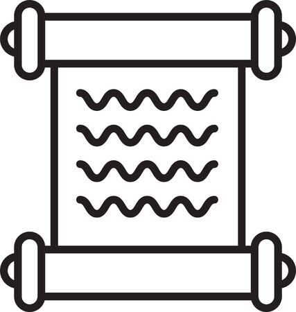 Black line Decree, paper, parchment, scroll icon icon isolated on white background. Vector Illustrationのイラスト素材