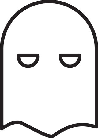 Black line Executioner mask icon isolated on white background. Hangman, torturer, executor, tormentor, butcher, headsman icon. Vector Illustrationのイラスト素材