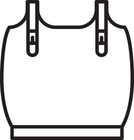 Black line Body armor icon isolated on white background. Vector Illustrationのイラスト素材