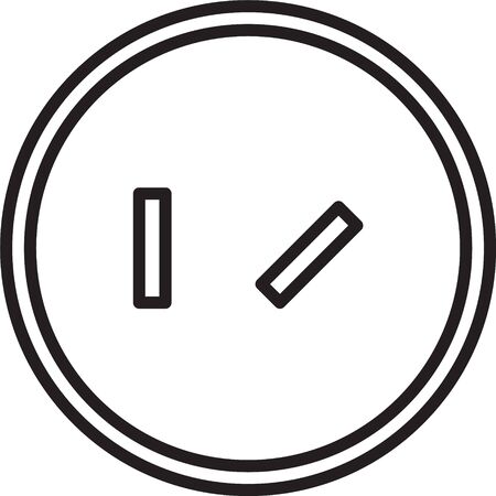 Black line Round wooden shield icon isolated on white background. Security, safety, protection, privacy, guard concept. Vector Illustrationのイラスト素材